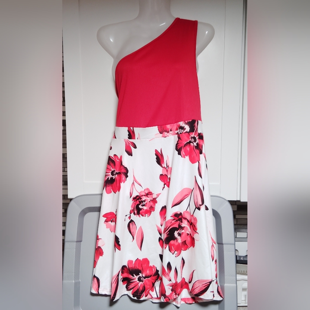Floral One-Shoulder dress Sz-L